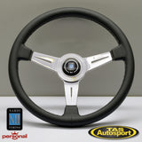 Nardi ND Classic Grey Stitching Polished Spokes 390mm Steering Wheel