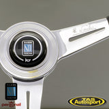 Nardi ND Classic Grey Stitching Polished Spokes 390mm Steering Wheel