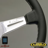Nardi ND Classic Grey Stitching Polished Spokes 390mm Steering Wheel