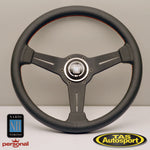 Nardi ND Classic Black Perforated Leather Red Stitch 360mm Steering Wheel