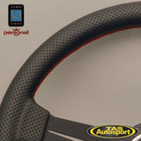 Nardi ND Classic Black Perforated Leather Red Stitch 360mm Steering Wheel