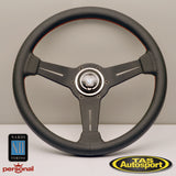 Nardi ND Classic Black Perforated Leather Red Stitch 360mm Steering Wheel
