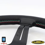 Nardi Deep Corn Leather Black Spokes Italian Cross Stitching 330mm Steering Wheel