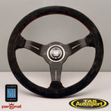 Nardi Deep Corn Steering Wheel – Suede with Black Spokes & Red Stitching – 330mm 6069.33.2094