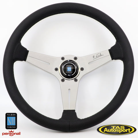 NARDI Deep Corn Perforated Leather Black Stitch Black Signature 350 Steering Wheel