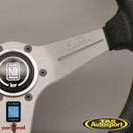 Nardi Deep Corn Steering Wheel – Perforated Leather with Satin Spokes & Red Stitching – 350mm 6069.35.1093