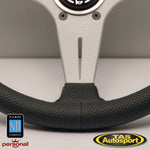 Nardi Deep Corn Steering Wheel – Perforated Leather with Satin Spokes & Red Stitching – 350mm 6069.35.1093