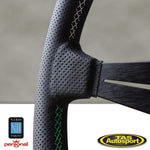 Nardi Deep Corn Perforated Leather, 3 sector stitching Green/White/Red 330mm Steering Wheel