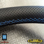 Nardi Deep Corn Perforated Leather Blue Stitching 350mm Steering Wheel