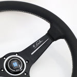 Nardi Deep Corn Leather White Stitching, White Signature 350 Steering Wheel
