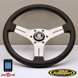 Nardi Competition Leather White Spokes 330 Steering Wheel
