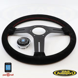 Nardi ND Competition Suede Red Stitching 330mm Steering Wheel