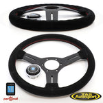 Nardi ND Competition Suede Red Stitching 330mm Steering Wheel
