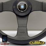 Nardi Twin Leather Black Spokes 350mm Steering Wheel