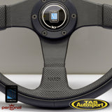 Nardi Twin Leather Black Spokes 350mm Steering Wheel