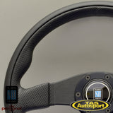 Nardi Twin Leather Black Spokes 350mm Steering Wheel