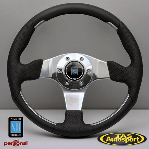 Nardi ND 1 MetalBlack LeatherGlossy Spokes350mm Steering Wheel