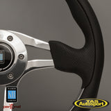 Nardi ND 4 MetalBlack Smooth LeatherGlossy Spokes350mm Steering Wheel