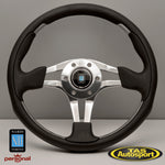 Nardi ND 4 MetalBlack Smooth LeatherGlossy Spokes350mm Steering Wheel