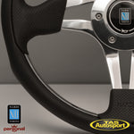 Nardi ND 4 MetalBlack Smooth LeatherGlossy Spokes350mm Steering Wheel