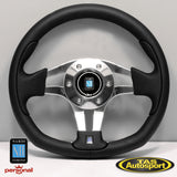 Nardi Pasquino, Black Perforated Leather Glossy Spokes 300mm Steering Wheel