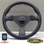 Nardi Neo Grinta Leather Red Stitching 330 Steering Wheel