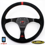 Nardi Personal TROPHY Steering Wheel Black Suede Red Stitching 350mm