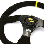 Steering Wheel Suede 14" ADR Black Flat Bottom + Indicator