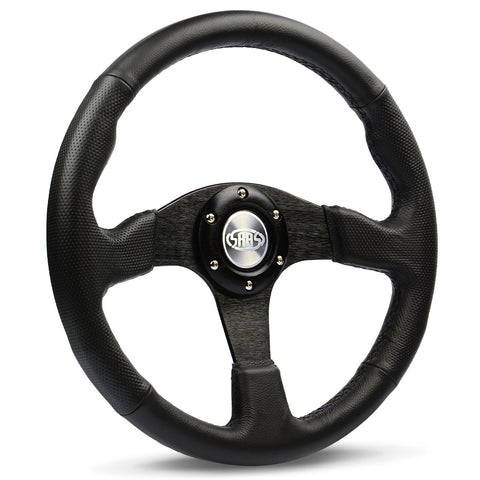 Steering Wheel Leather 14" ADR Black Spoke