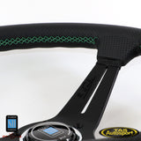Nardi Deep Corn Leather Green Stitching 350 Steering Wheel
