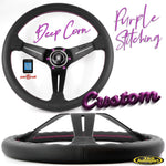 Nardi Deep Corn Leather Purple Stitching 350 Steering Wheel