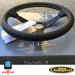 Nardi Deep Corn Leather Yellow Signature Yellow Stitching 350 Steering Wheel