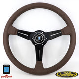 Nardi ND Classic Perforated Leather Brown Stitching 360mm Steering wheel