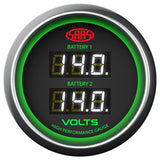 Dual Volt Digital Gauge 8v-18v 52mm Black Muscle Series