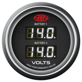 Dual Volt Digital Gauge 8v-18v 52mm Black Muscle Series