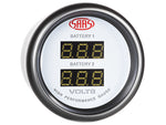 Dual Volt Digital Gauge 8v-18v 52mm White Muscle Series