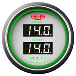 Dual Volt Digital Gauge 8v-18v 52mm White Muscle Series