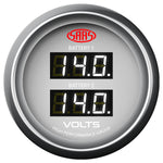 Dual Volt Digital Gauge 8v-18v 52mm White Muscle Series