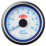 Exhaust Temp Gauge 300°-1300° 52mm White Muscle Series