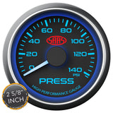 Oil Press Gauge 0-140psi 2 5/8 inch Black Muscle Series