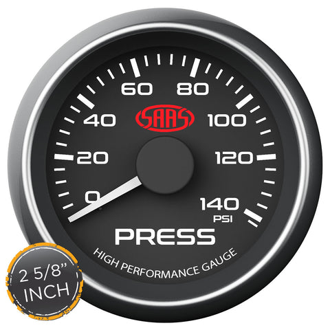 Oil Press Gauge 0-140psi 2 5/8 inch Black Muscle Series