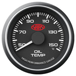 Oil Temp Gauge 50°-150° 52mm Black Muscle Series