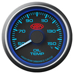 Oil Temp Gauge 50°-150° 52mm Black Muscle Series