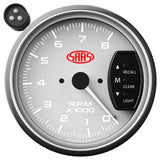 Tachometer 0-8K Shiftlite 3-3/4 White Muscle Series