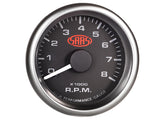 Tachometer 0-8K 52mm Black Muscle Series