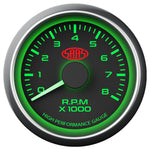 Tachometer 0-8K 52mm Black Muscle Series