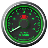 Tachometer 0-8K 52mm Black Muscle Series