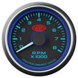 Tachometer 0-8K 52mm Black Muscle Series