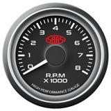 Tachometer 0-8K 52mm Black Muscle Series