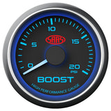 Boost Gauge Diesel 0-20 psi 52mm Black Muscle Series